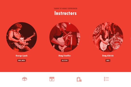 Dangerous Guitar platform – Instructor page featuring expert guitarists.