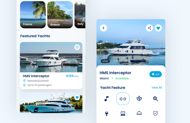 On Demand Yacht Booking App